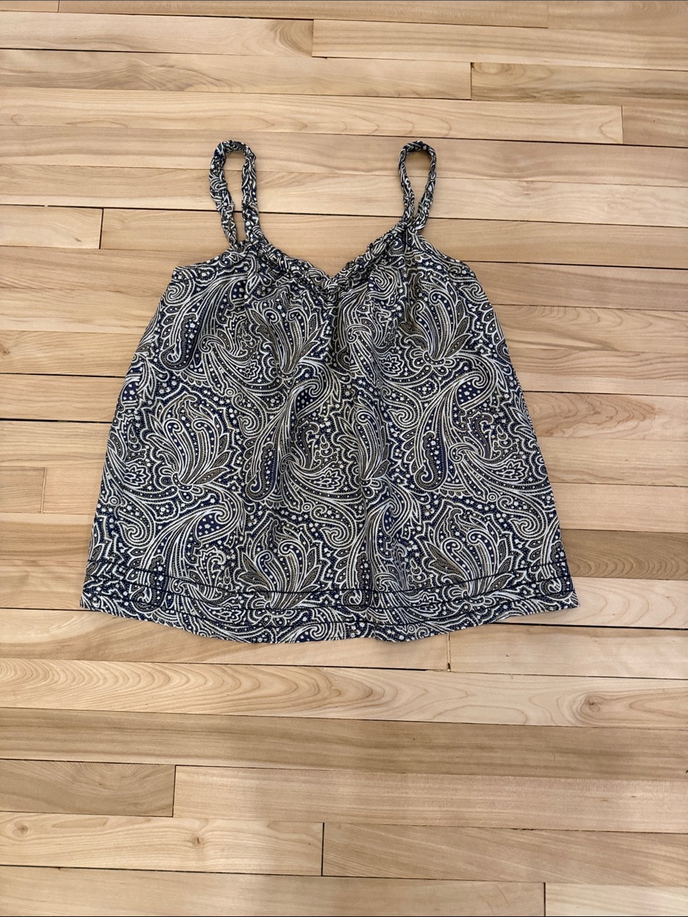 Banana Republic Navy and White silk Camisole